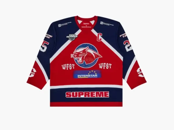 Supreme Rhinestone Hockey Jersey Red