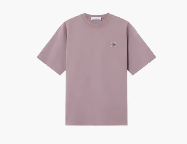 Stone Island Combed Organic Cotton Jersey Purple Grey