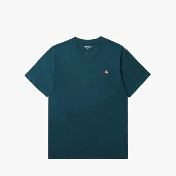Carhartt WIP Chase Logo T-Shirt Teal Blue