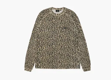 Stussy Raglan Thermal Long-Sleeve Crew Leopard