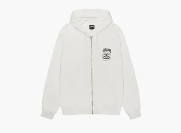 Stussy Stock Link Zip Hoodie Pigment Dyed Natural