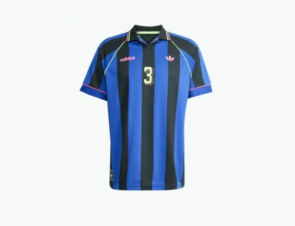 Adidas Originals Jacquard Striped Jersey T-Shirt Semi Lucid Blue / Black
