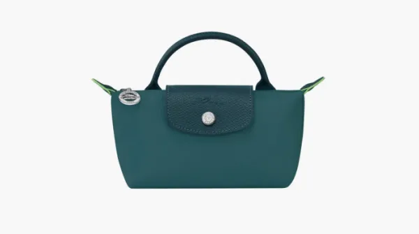 Longchamp Le Pliage Green Handle Pouch Peacock