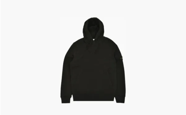 Stone Island Patch Logo Hooded Sweatshirt Black