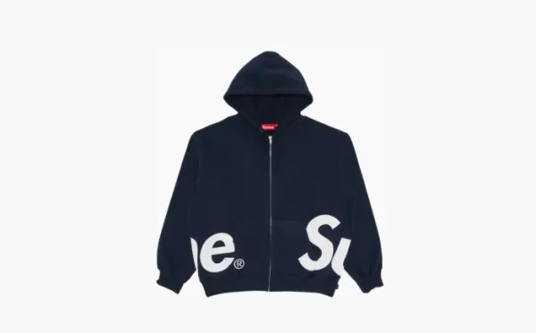 Supreme Big Logo Zip Up Hooded Sweatshirt Navy