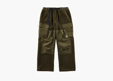 Spyder x C.P. Company Long-Pile Fleece Knit Casual Pants Green