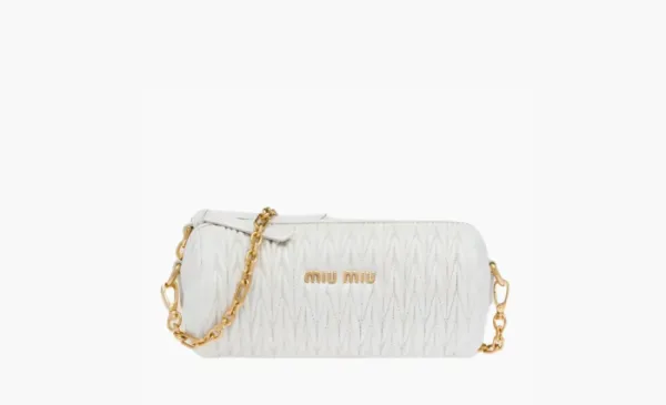 MIU MIU Matelassé Shoulder Bags White