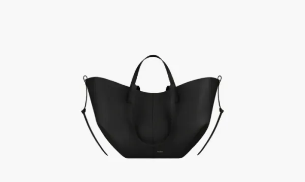 Polene Cyme Black Textured Leather