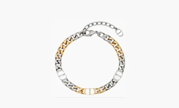 DIOR CD Icon Chain Link Bracelet Brass Silver-Finish