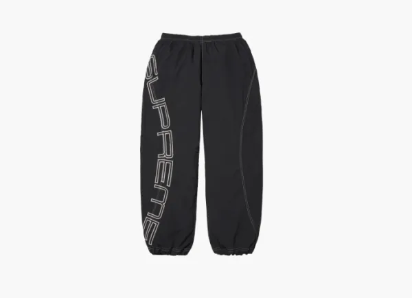 Supreme  Spellout Embroidered Track Pant  Black