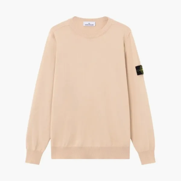 Stone Island Soft Organic Cotton Crewneck Sweater Plaster Pink