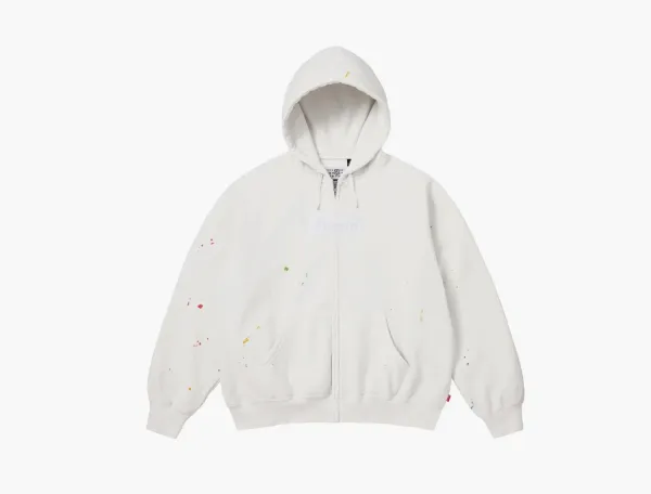 Supreme x MM6 Maison Margiela Box Zip Up Hooded Sweatshirt White