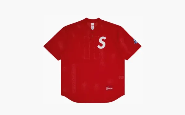 Supreme S Logo Baseball Henley Red