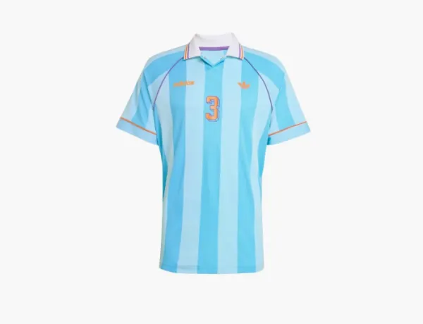 Adidas Originals Jacquard Striped Jersey T-Shirt Bright Cyan