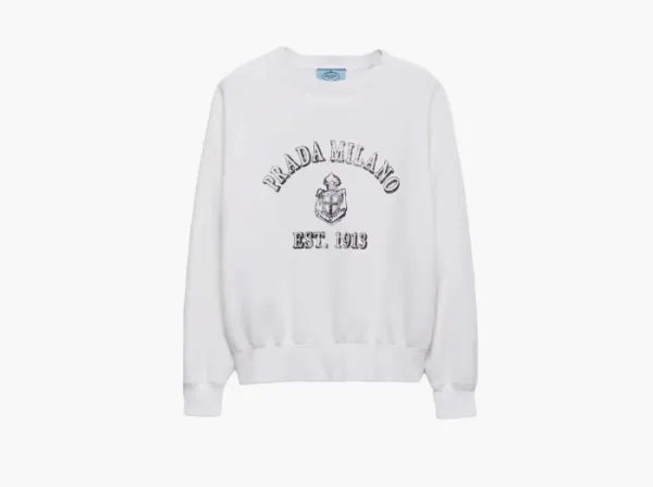 Prada Vintage Logo Sweatshirt White