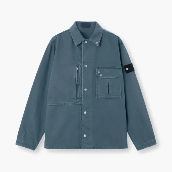 Stone Island Light Bull Denim-TC Overshirt Indigo