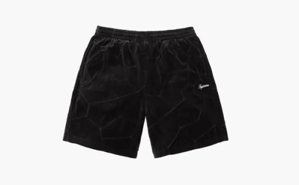Supreme Patchwork Velour Short  Black