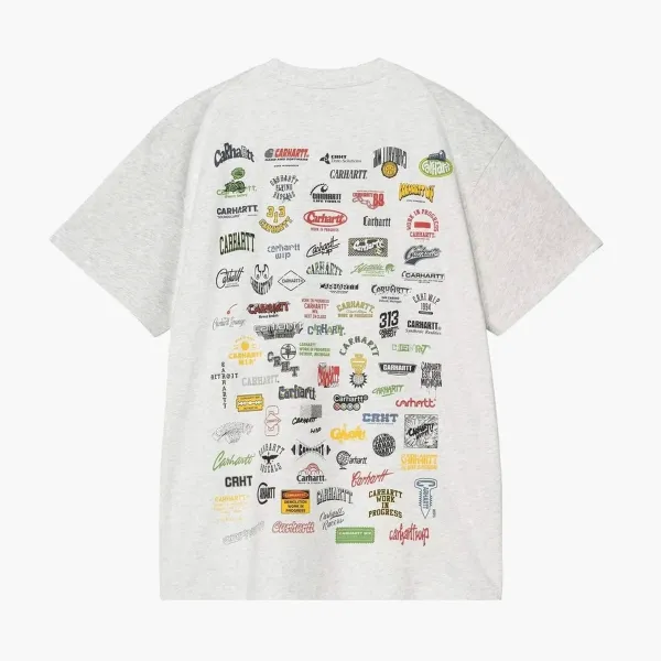 Carhartt WIP Logo Print T-Shirt Ash Grey
