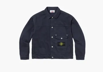 Supreme x Stone Island Denim Trucker Jacket Navy
