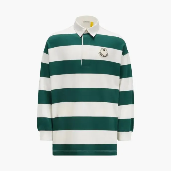 Moncler Striped Long Sleeve Polo Shirt Multicolor