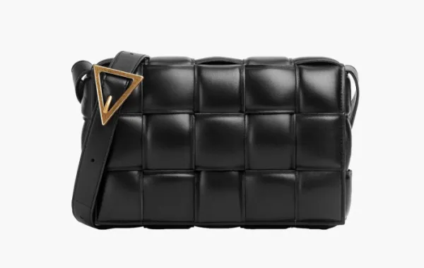 Bottega Veneta Padded Intreccio Cassette Crossbody Bag Black