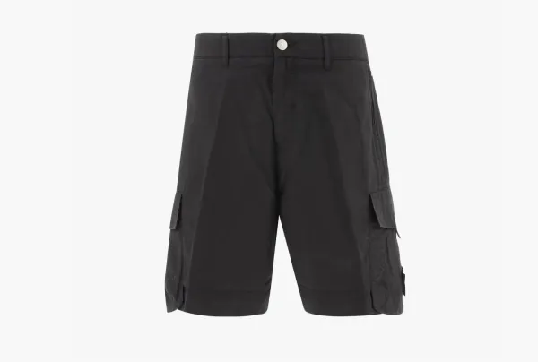 Stone Island Cotton Rep Cargo Shorts Black