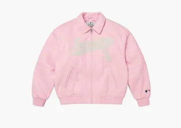 Supreme x Chicago White Sox Leather Varsity Jacket Pink