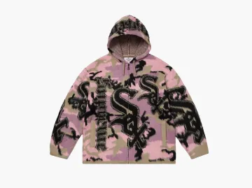 Supreme x Chicago White Sox Zip Up Hooded Sweater Pink Camo