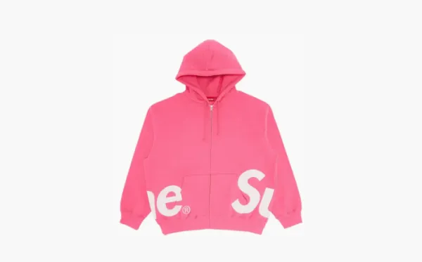 Supreme Big Logo Zip Up Hooded Sweatshirt Magenta
