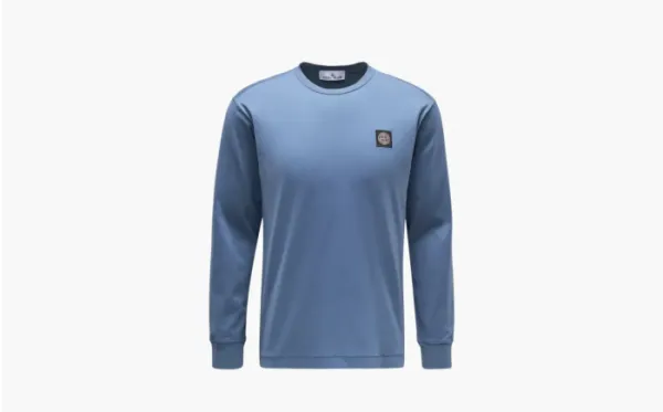 Stone Island Cotton Jersey Long Sleeve T-Shirt Blue