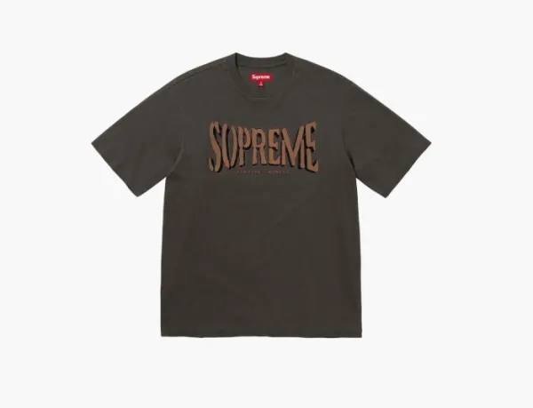 Supreme Flocked Washed S/S Top Black
