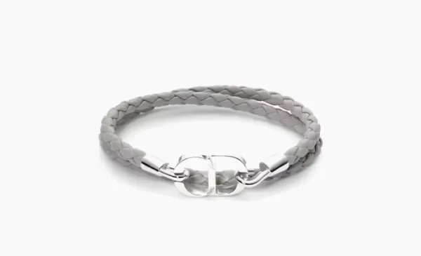 Dior Woven Leather Bracelets Gray