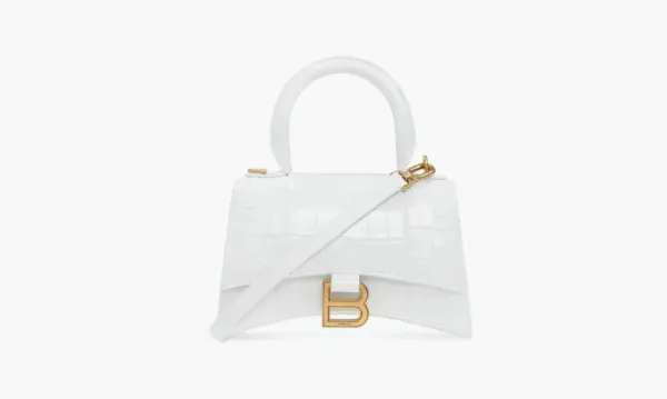 Balenciaga Hourglass Handdbag Embossed White