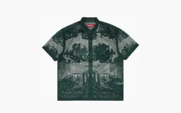 Supreme Last Supper Lace Short-Sleeve Shirt Dark Green