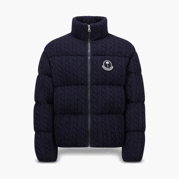 Moncler x Palm Angels Wool Short Down Jacket Night Blue