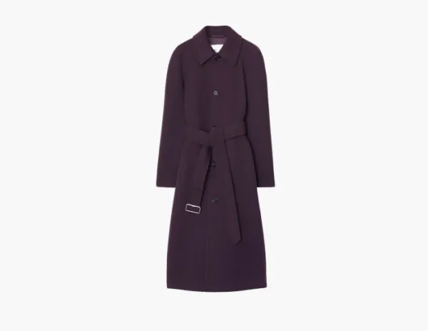 Burberry Wool Car Coat Purple