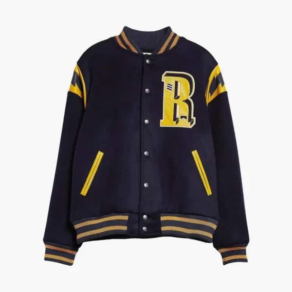 RHUDE American Spirit Lighting Bomber Jacket Navy / Mustard Yellow