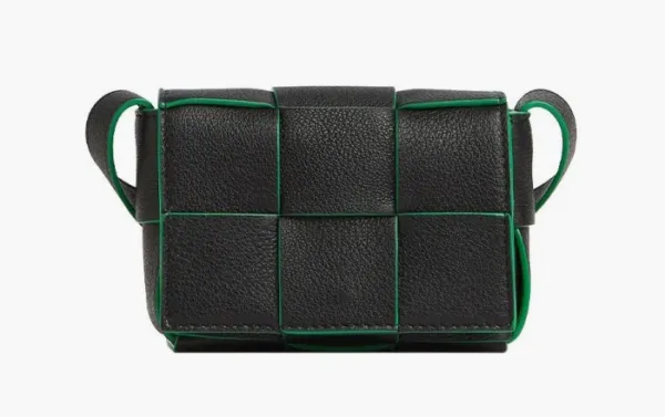 Bottega Veneta Cassette Sheepskin Tofu Bag Black