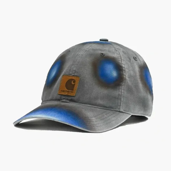 Carhartt Logo Cap Grey Blue Spray