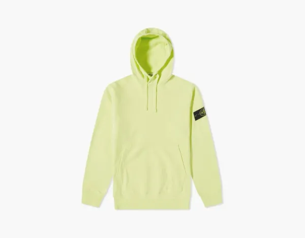 Stone Island Garment Dyed Popover Hoodie Lemon