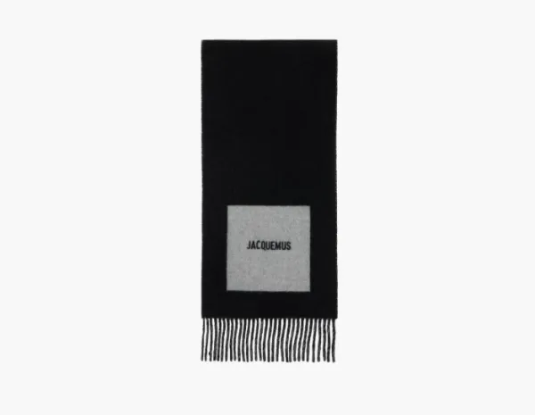 Jacquemus La Casa The Round Square Scarf Black