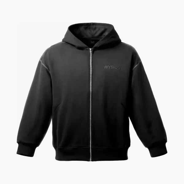WYSION ZIP HOODIE ONYX BLACK