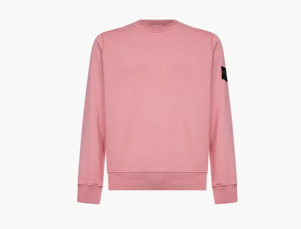 Stone Island Organic Cotton Crewneck Sweatshirt Oleander