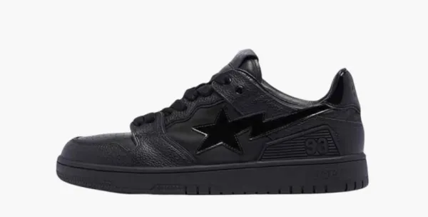 A Bathing Ape BAPE SK8 Sta Triple Black Patent Leather