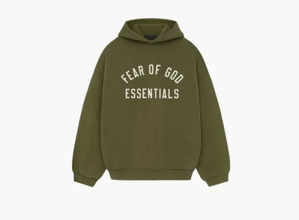 Fear of God Essentials Fleece Hoodie Military