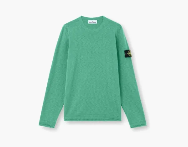 Stone Island Organic Cotton Nylon Crewneck Jumper Malachite