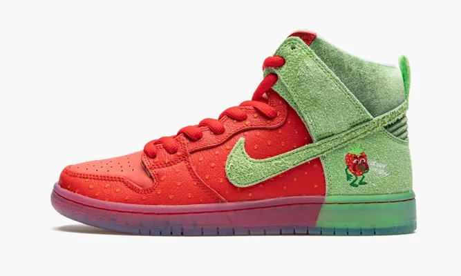 Кроссовки Nike SB Dunk High «Strawberry Cough» красный,зеленый