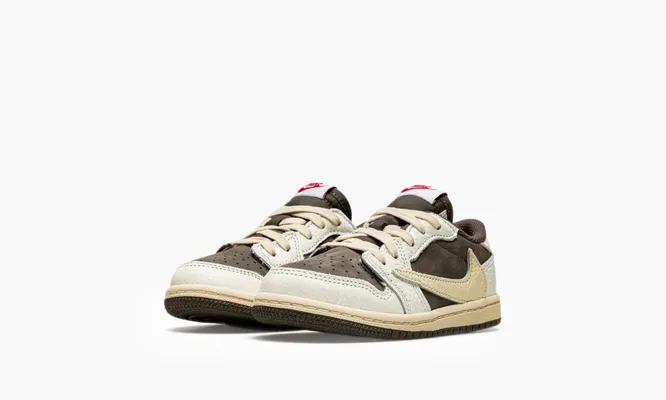 Кроссовки Air Jordan 1 Retro Low OG SP TD «Travis Scott - Reverse Mocha» коричневый