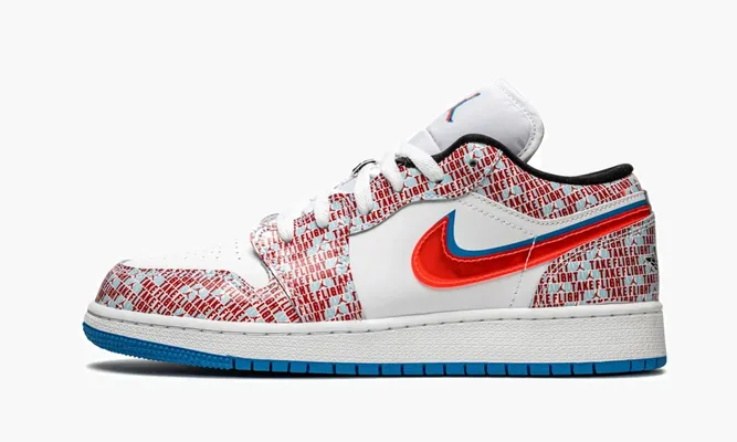 Кроссовки Air Jordan 1 Low SE GS «Take Flight» белый
