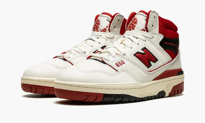 Кроссовки New Balance 650r «Aime Leon Dore - White Red» кремовый